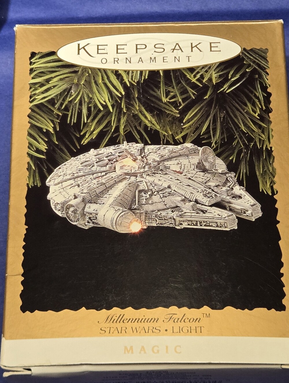 Hallmark Star Wars Millennium Falcon Light and Magic Christmas Ornament 1996
